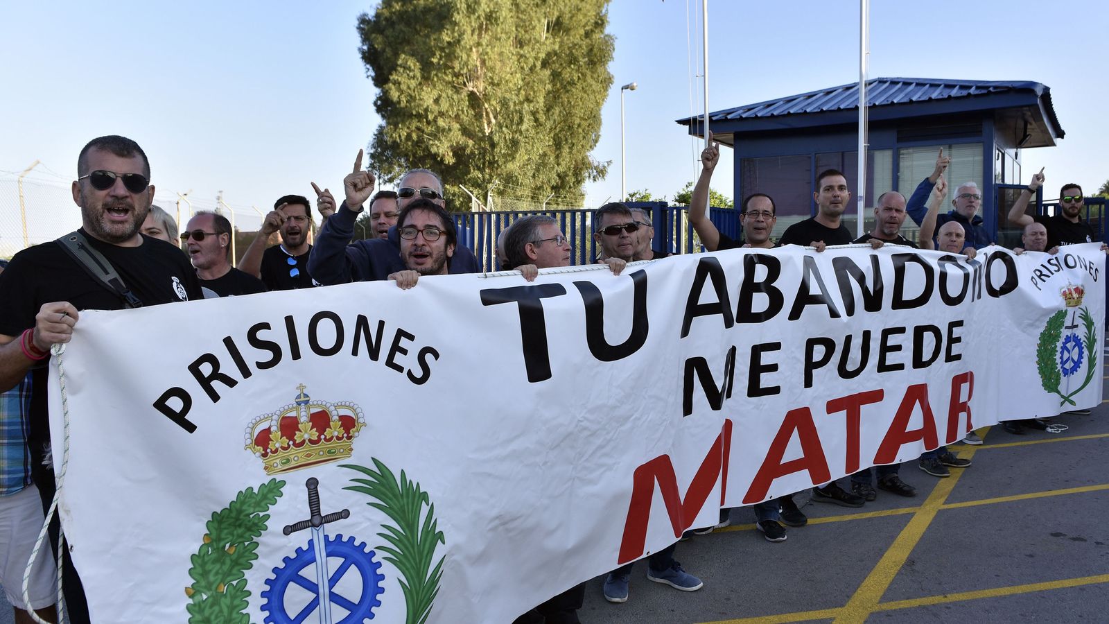 Imagen de archivo de una protesta en la cárcel Sevilla I en 2018.