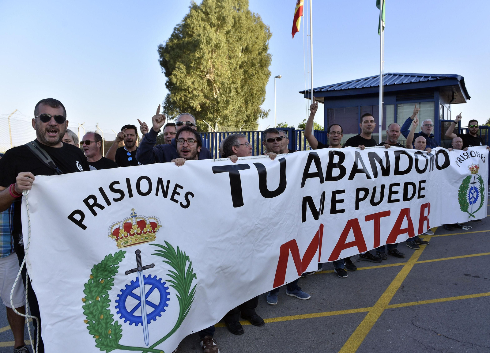 Imagen de archivo de una protesta en la cárcel Sevilla I en 2018.