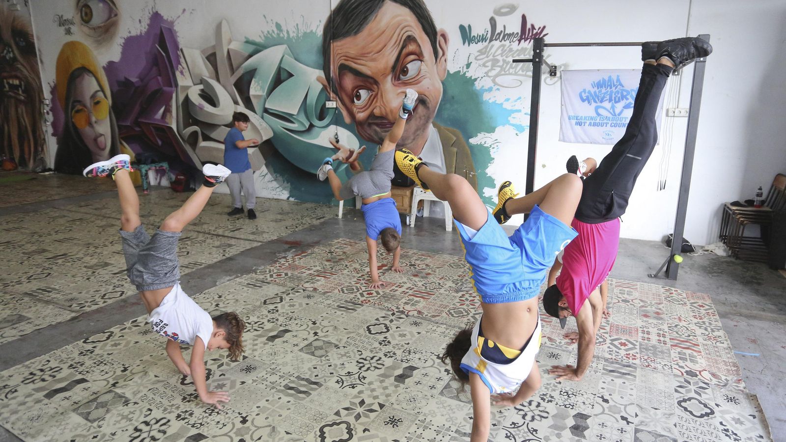 Niños en una clase del club deportivo El Taller Breaking Club.