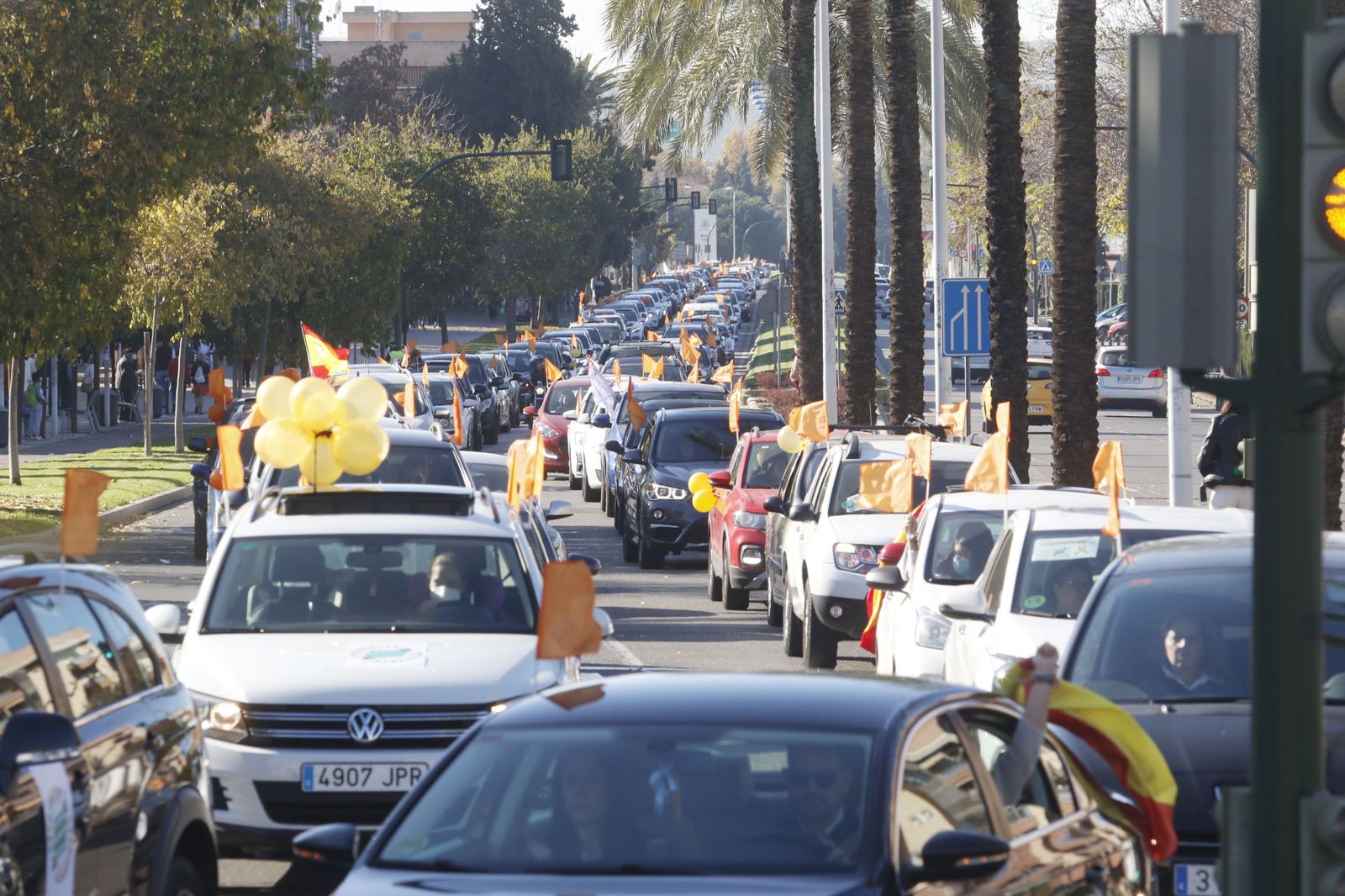 Manifestación rodada contra la Ley Celaá.