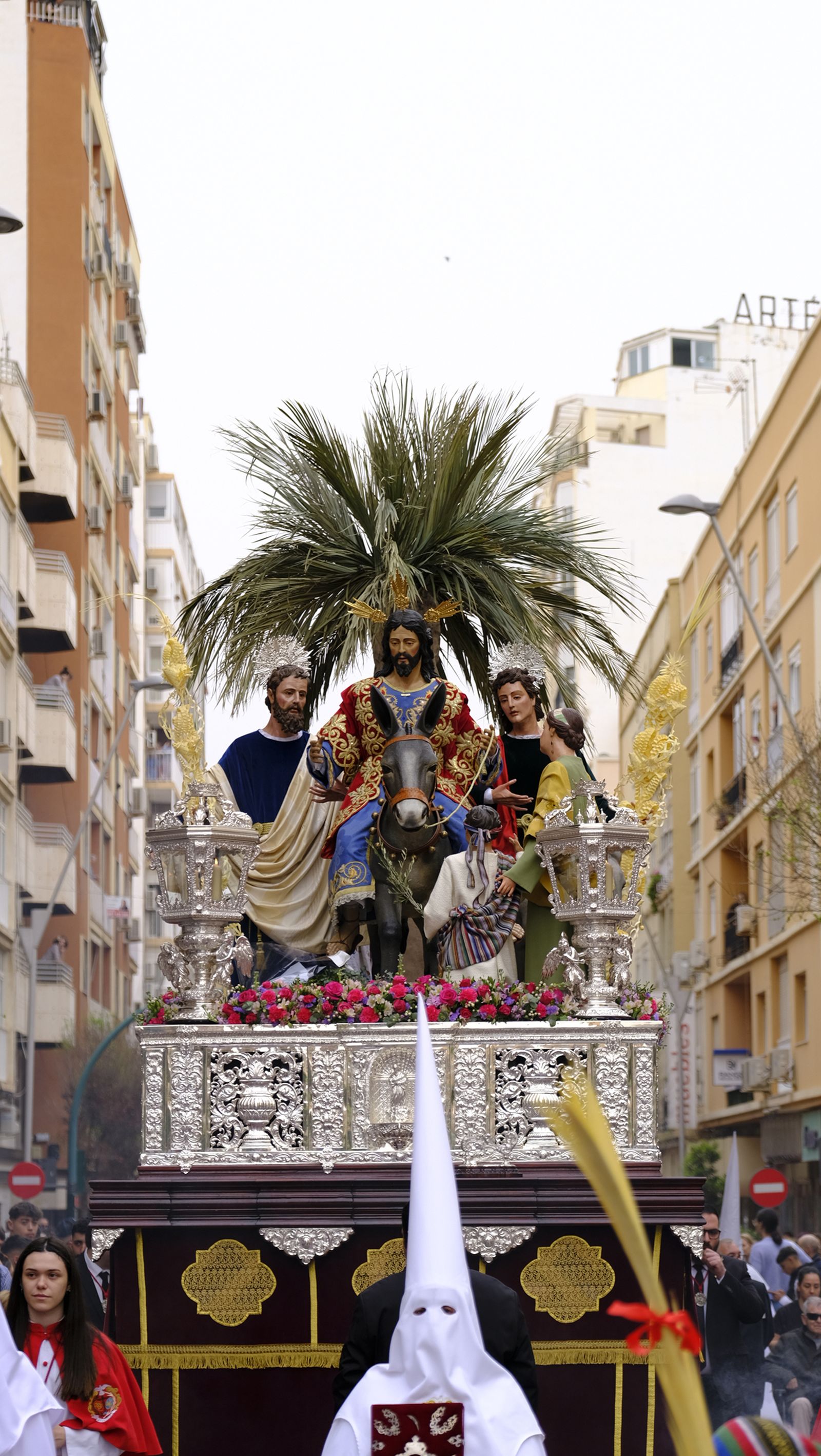 La Borriquita procesiona por las calles de Almería, en imágenes