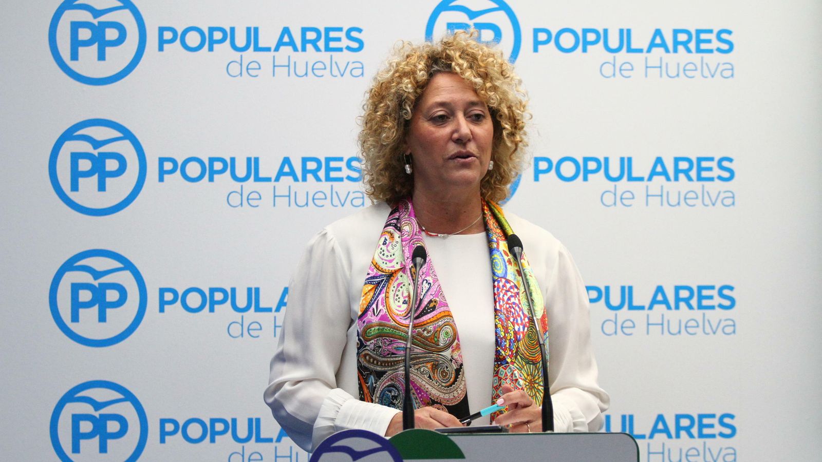 Pilar Marín durante la presentación de su campaña, ayer.