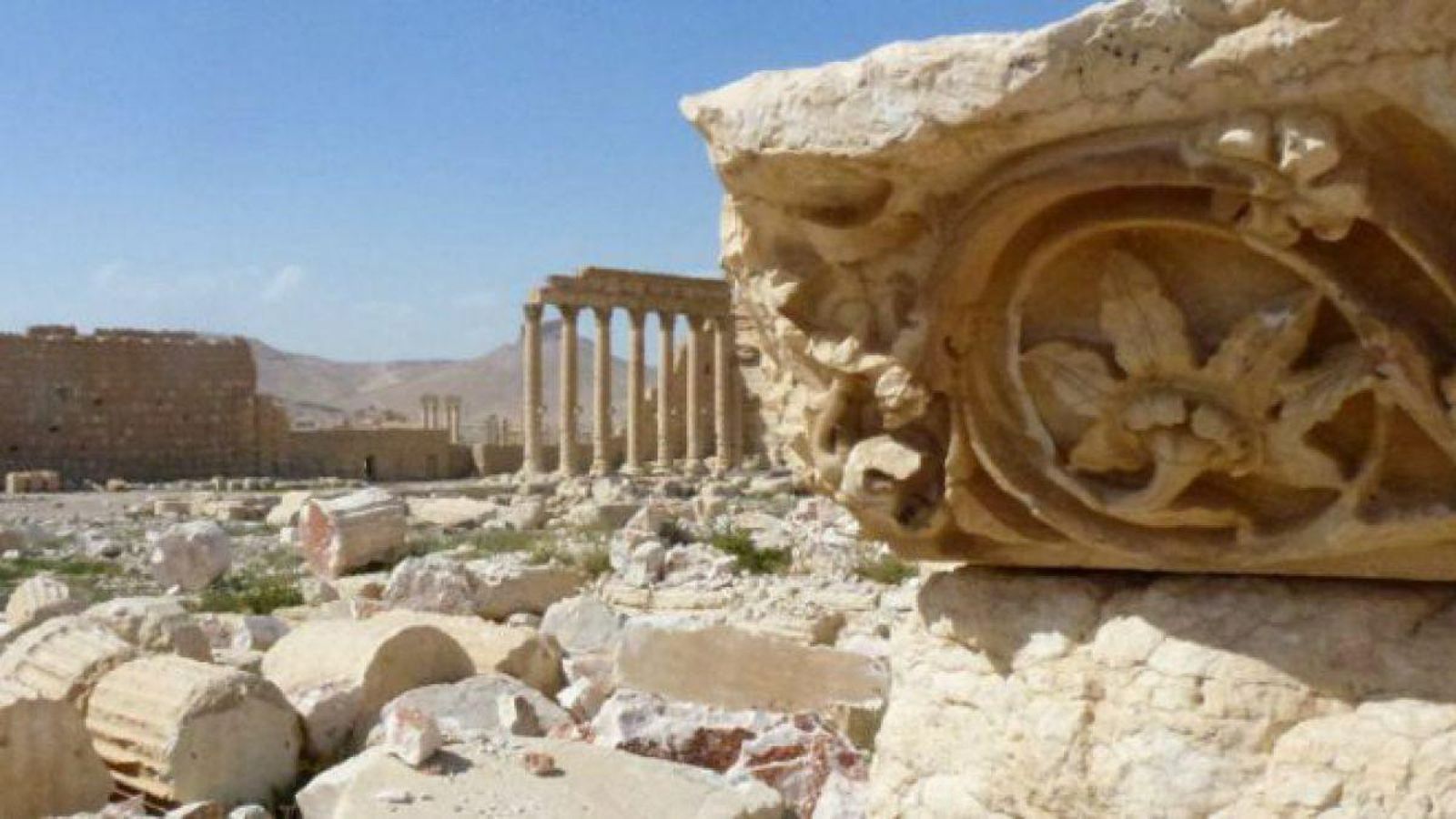 La ciudad de Palmira tras el paso del Estado Islámico. La ciudad de Palmira tras el paso del Estado Islámico.