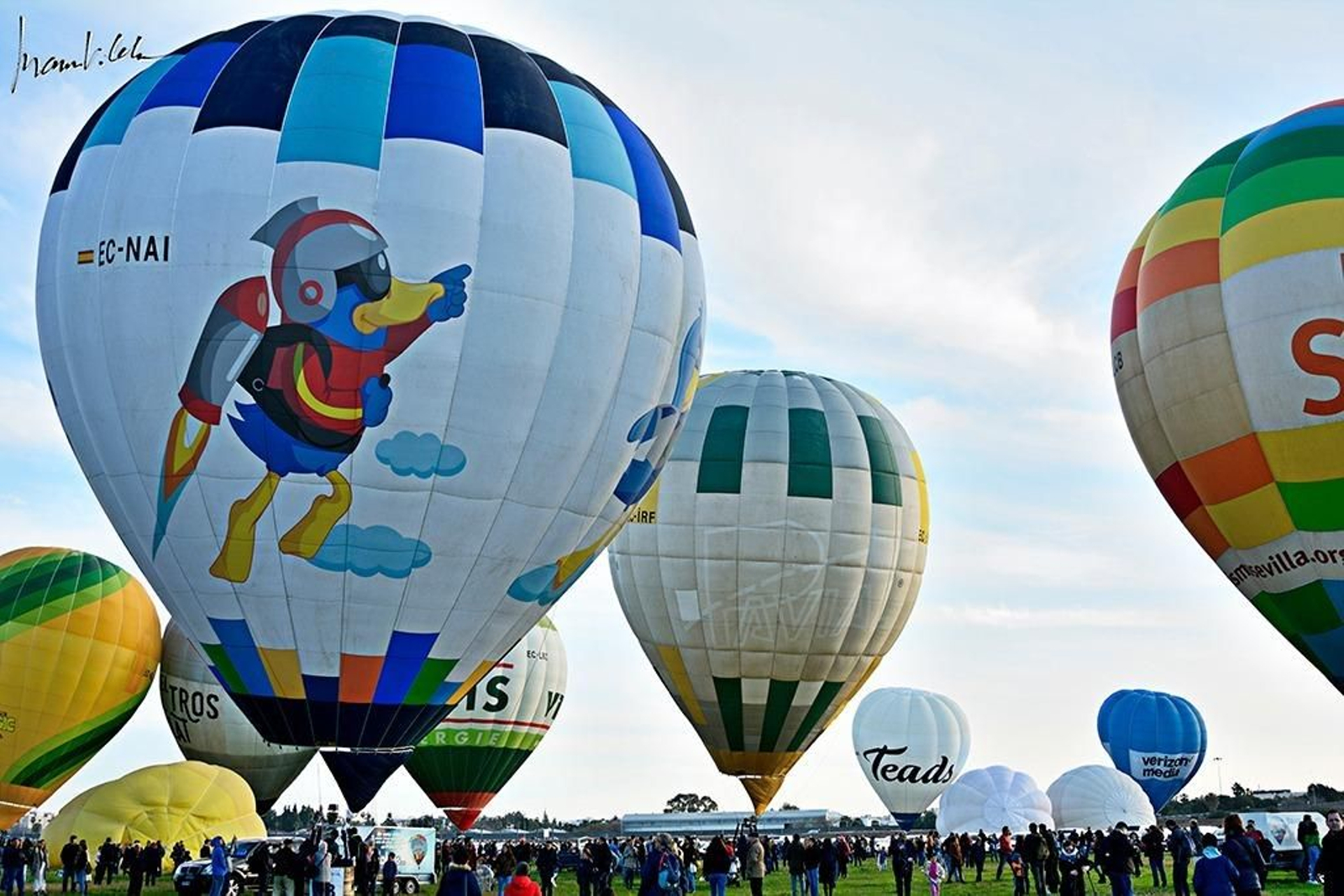 Numeroso público acudió al despegue de los globos en la pasada edición.