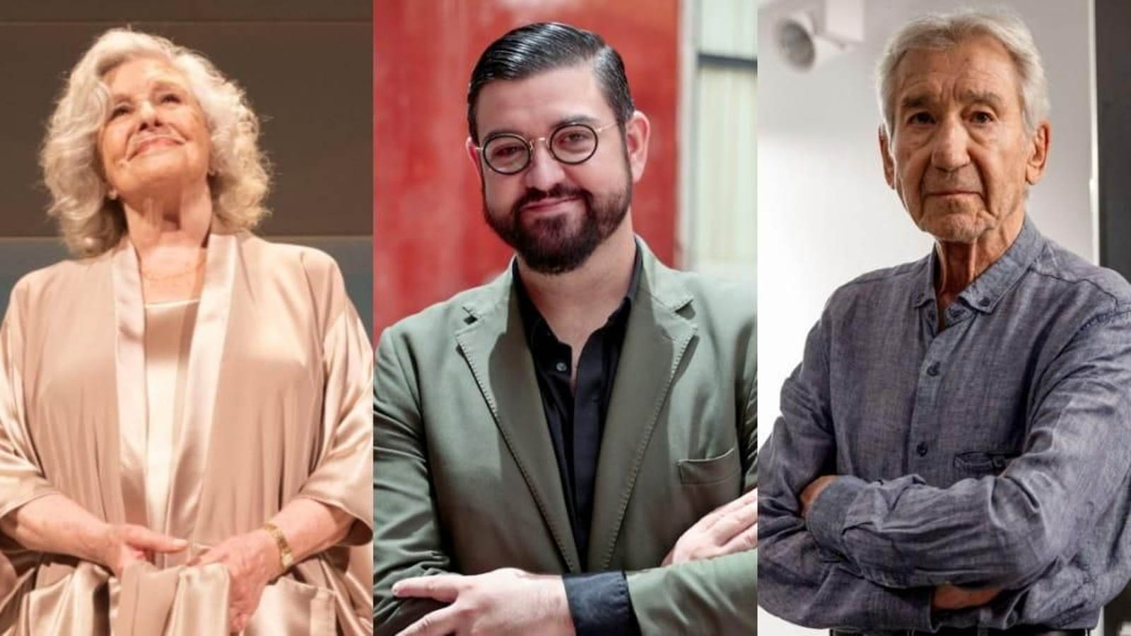 Lola Herrera, Manu Sánchez y José Sacristán.