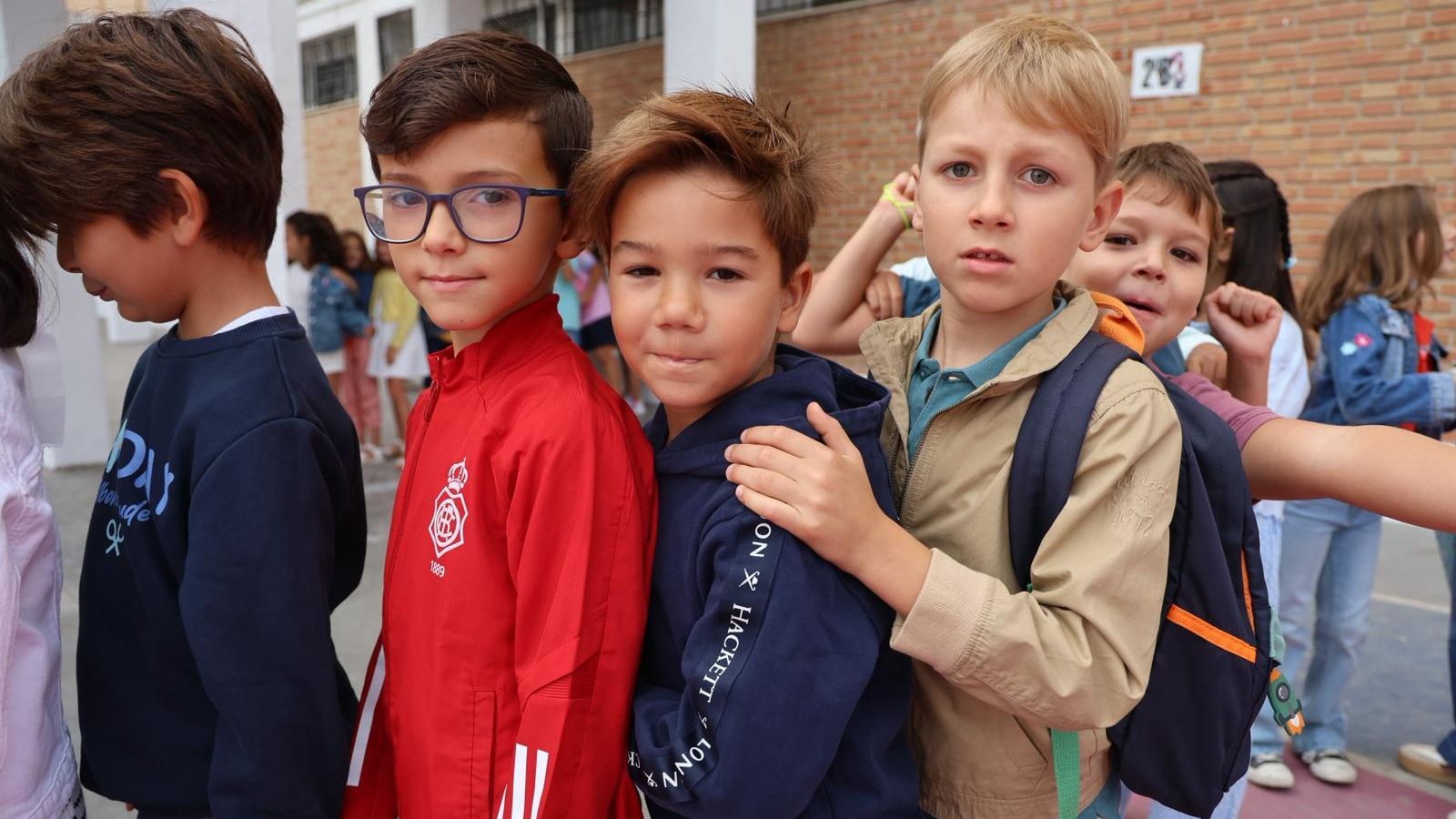 Niños de segundo de Primaria en Colón Maristas Huelva.