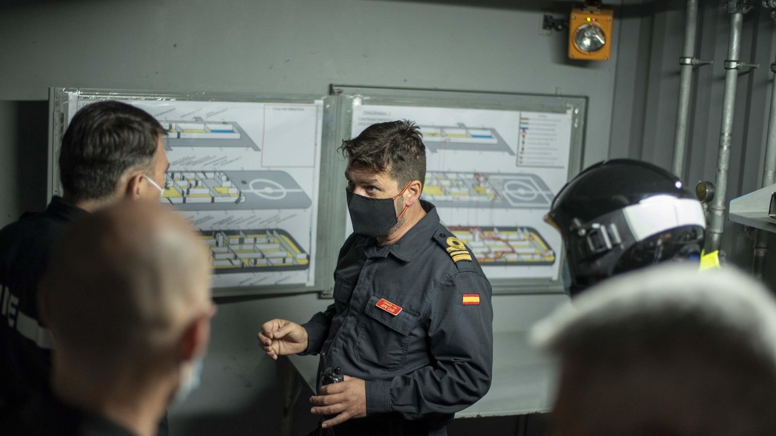 Un momento del ejercicio en el Centro de Adiestramiento de Seguridad Interior. Un momento del ejercicio en el Centro de Adiestramiento de Seguridad Interior.