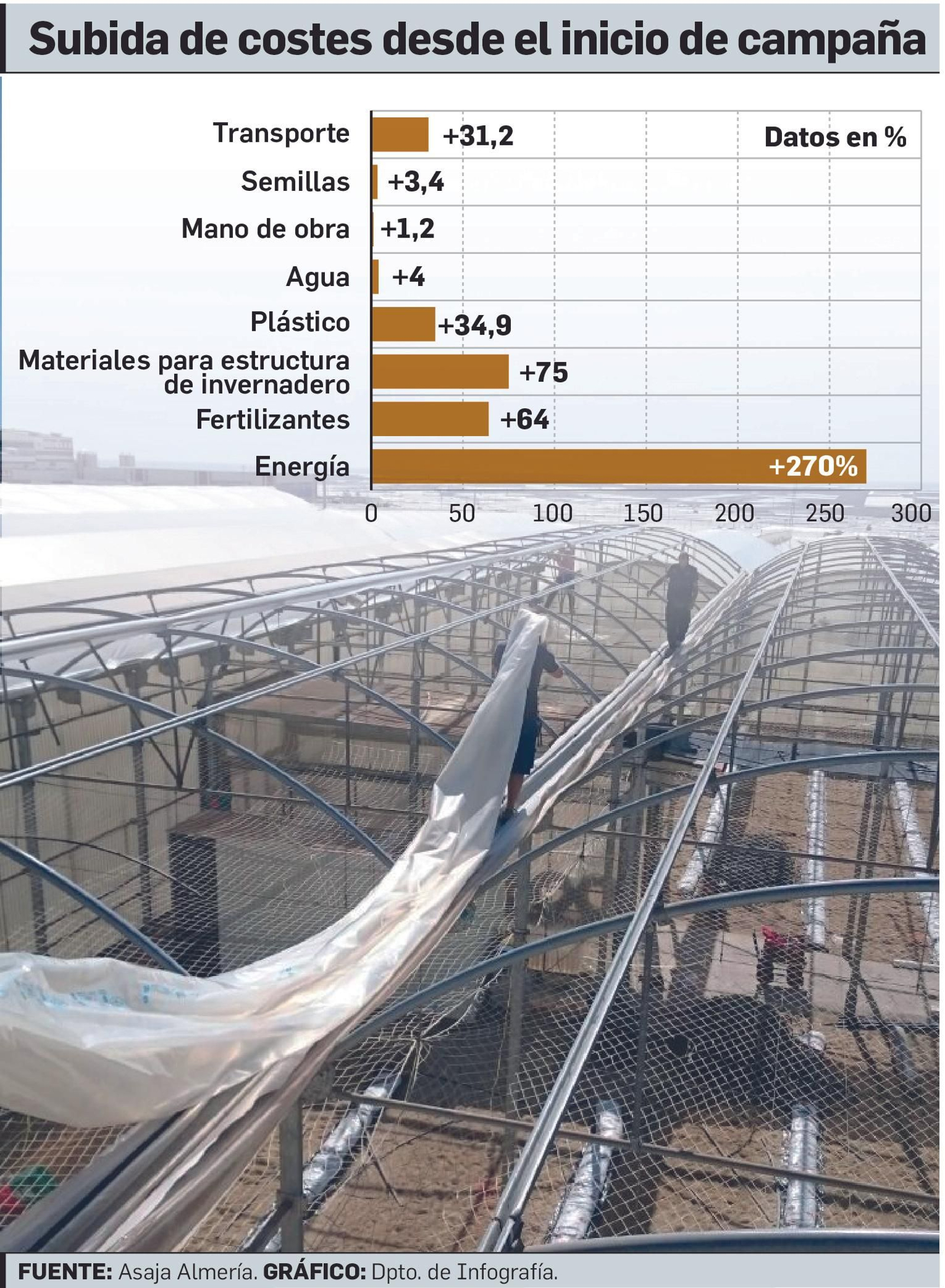 Subida de costes para la producción hortofrutícola