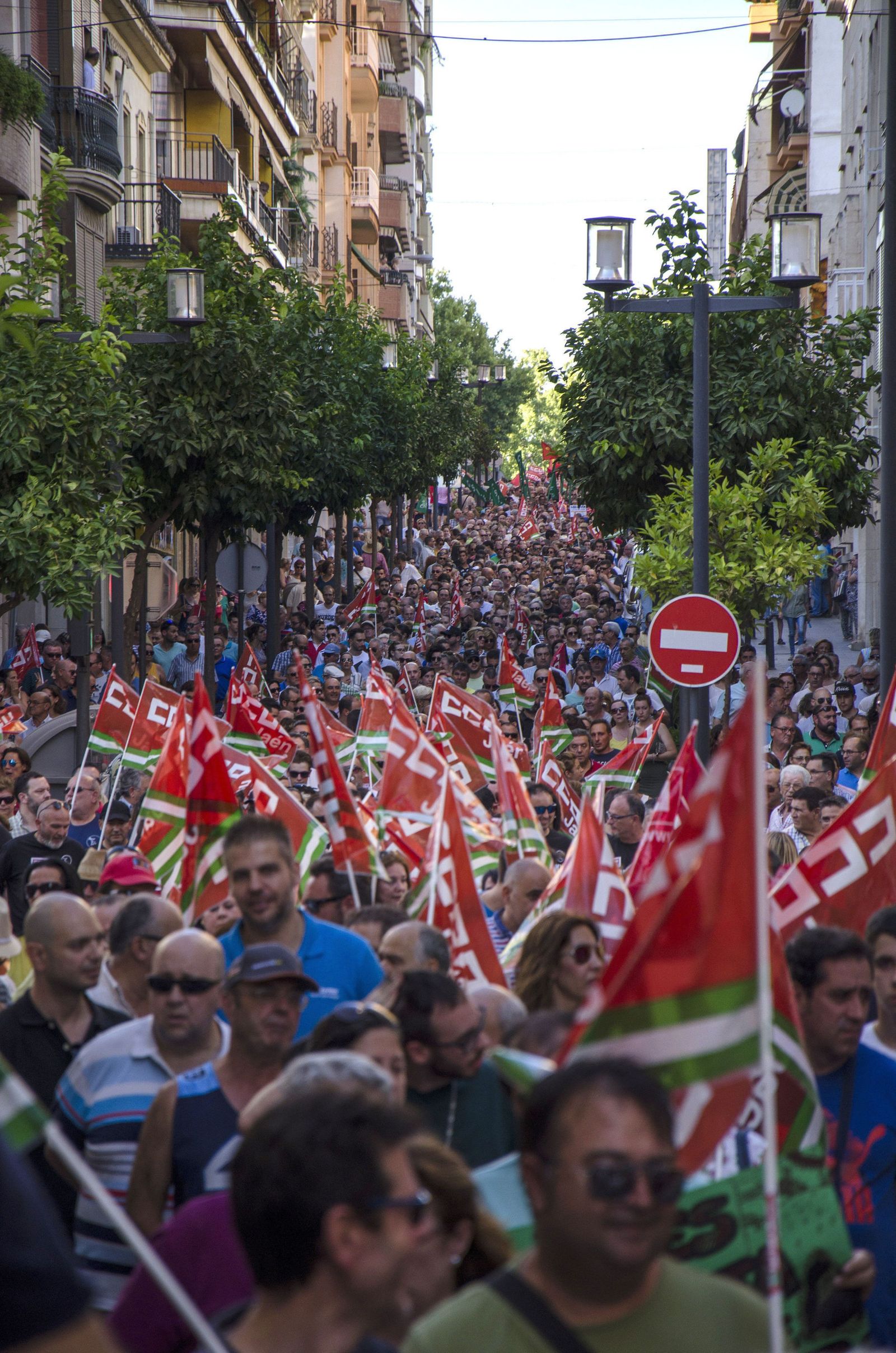 Manifestación celebrada el pasado mes de julio en Linares pidiendo la reindustrialización de la comarca.
