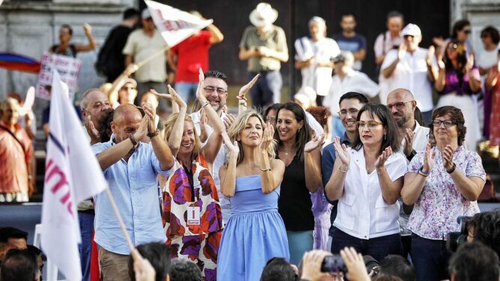 Yolanda Díaz en Cádiz en un mitin durante la pasada campaña electoral.