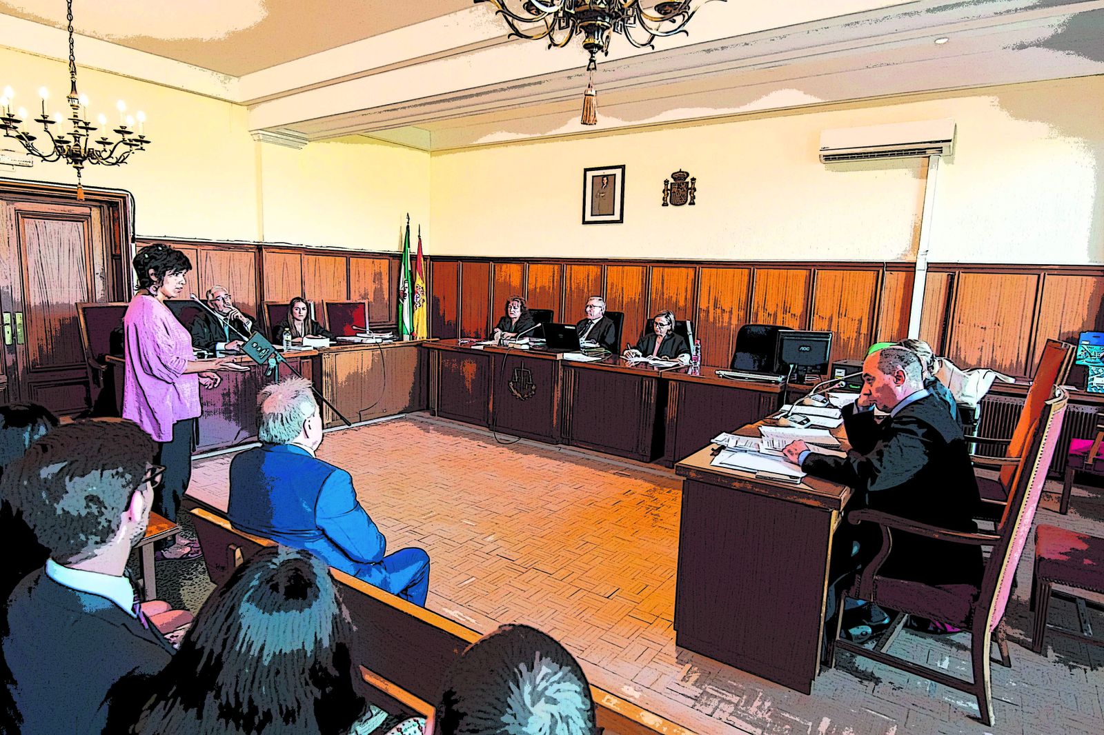 La parlamentaria de Podemos Teresa Rodríguez en el juicio al empresario que le dio el beso simulado.