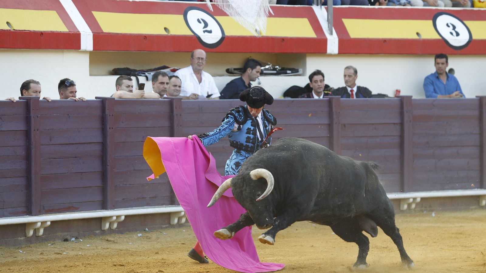 Cayetano, al recibo con el capote.