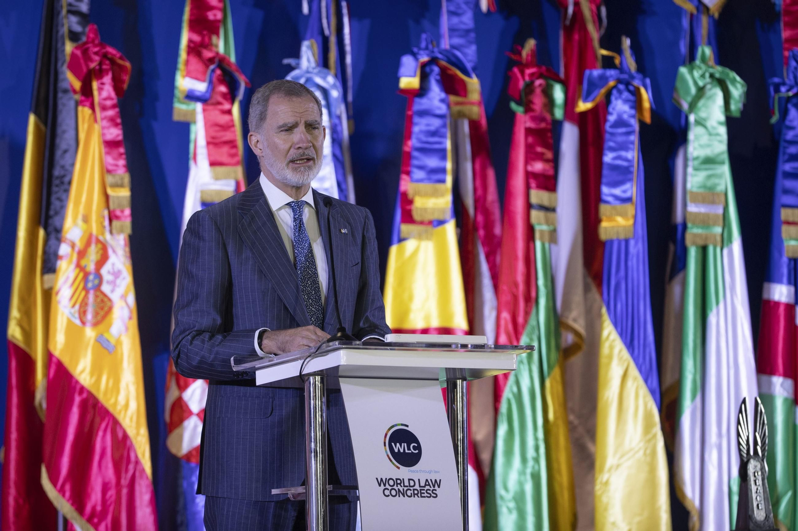 El rey Felipe, en su intervención en el Congreso Mundial del Derecho, en Santo Domingo.