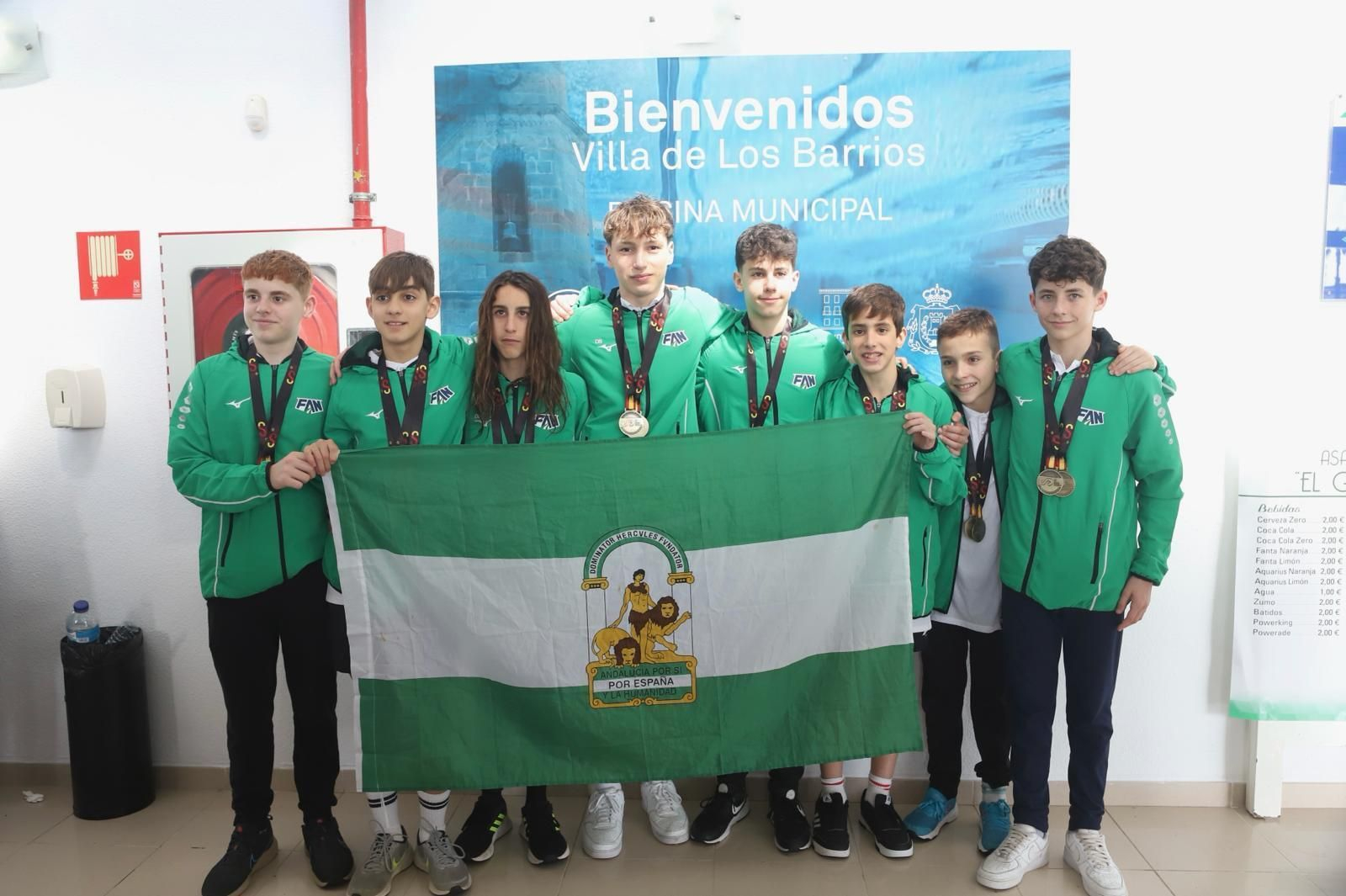 Integrantes de la selección andaluza, en la instalación de la Villa