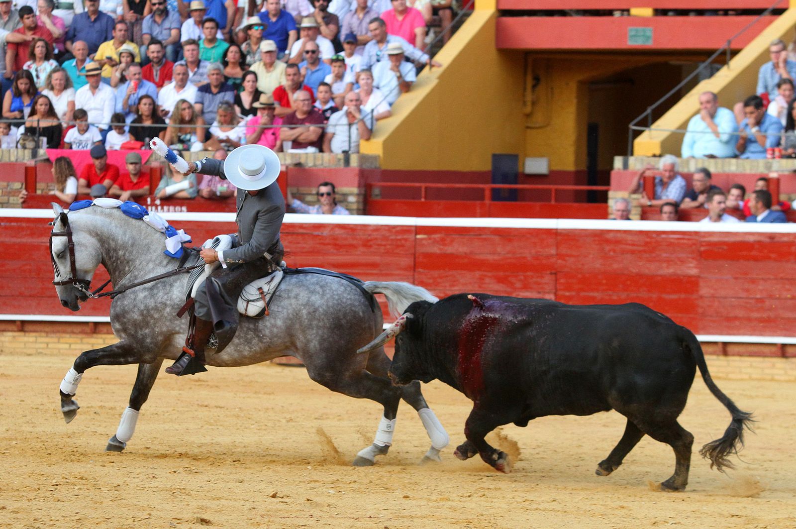 Imágenes de la corrida de rejones de Pablo Hermoso de Mendoza, Andrés Romero y Lea Vicens.