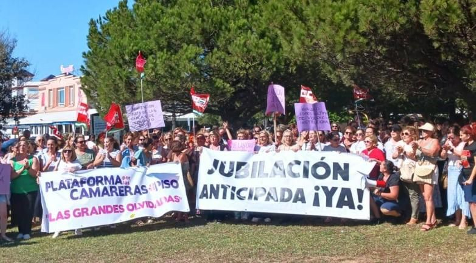 Concentración de las camareras de piso en Chiclana, el pasado 2 de septiembre.
