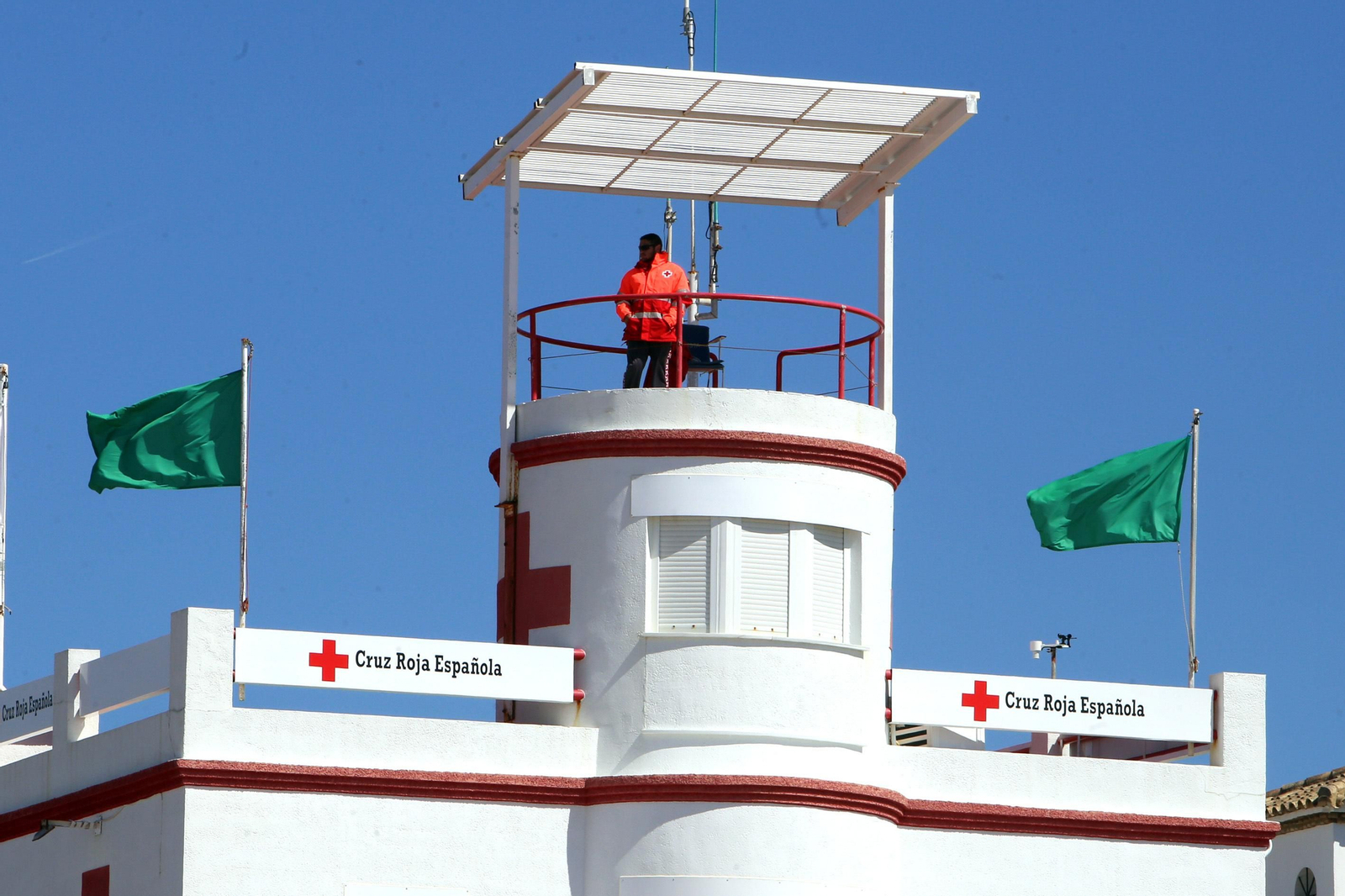 Módulo de Cruz Roja en la segunda pista de La Barrosa.