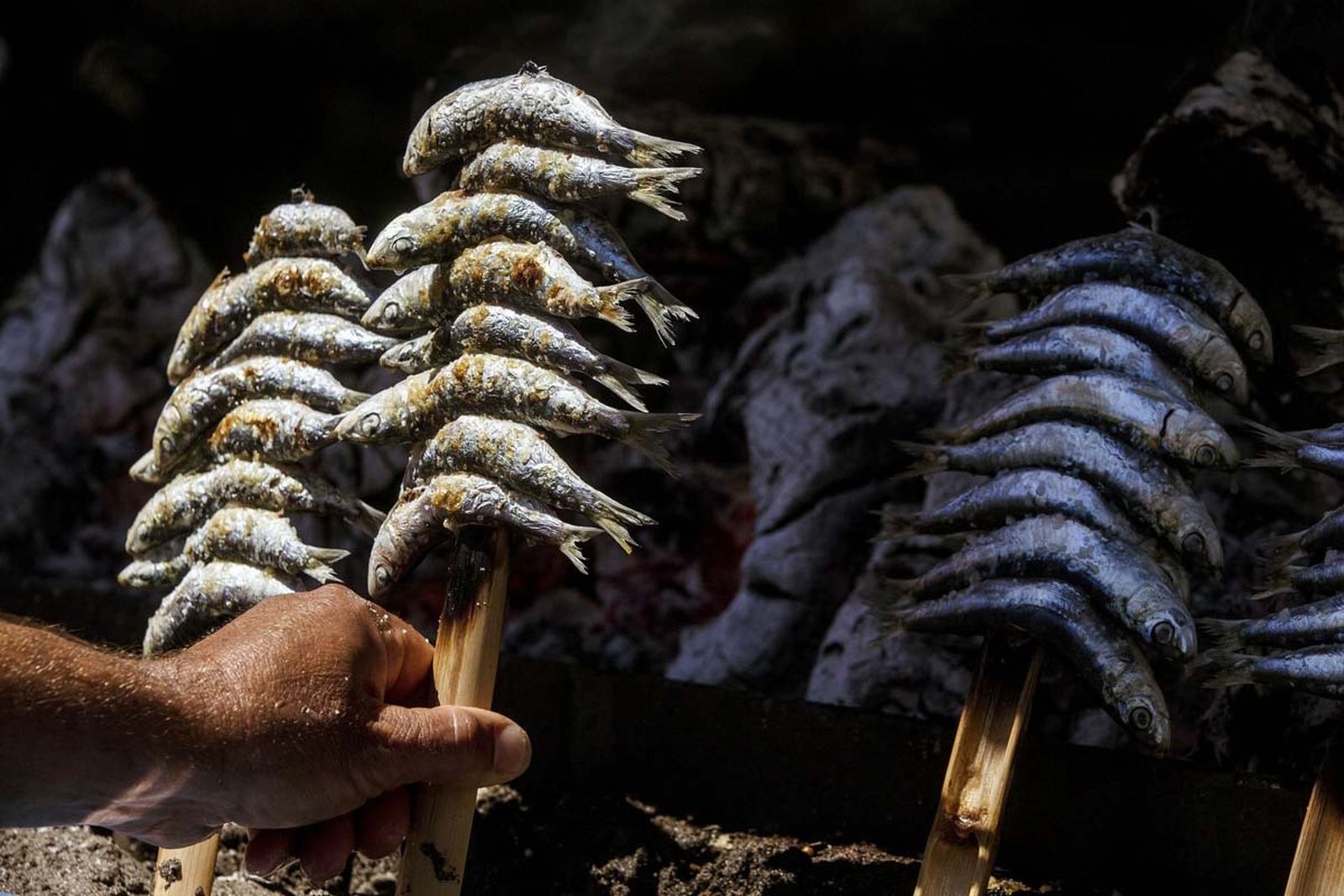 Espeto de sardinas.