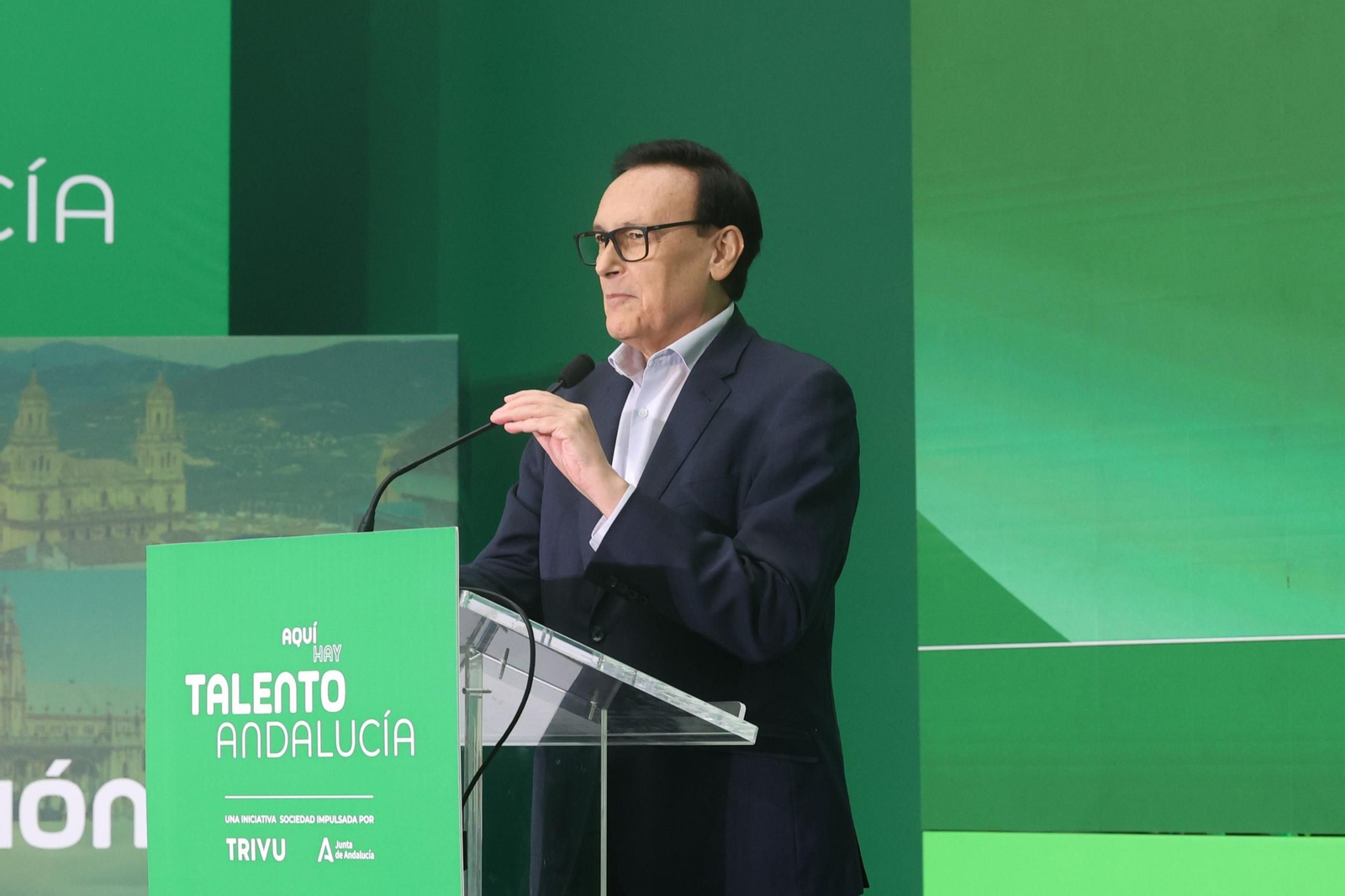 El consejero de Universidades en un acto celebrado esta mañana en Málaga.