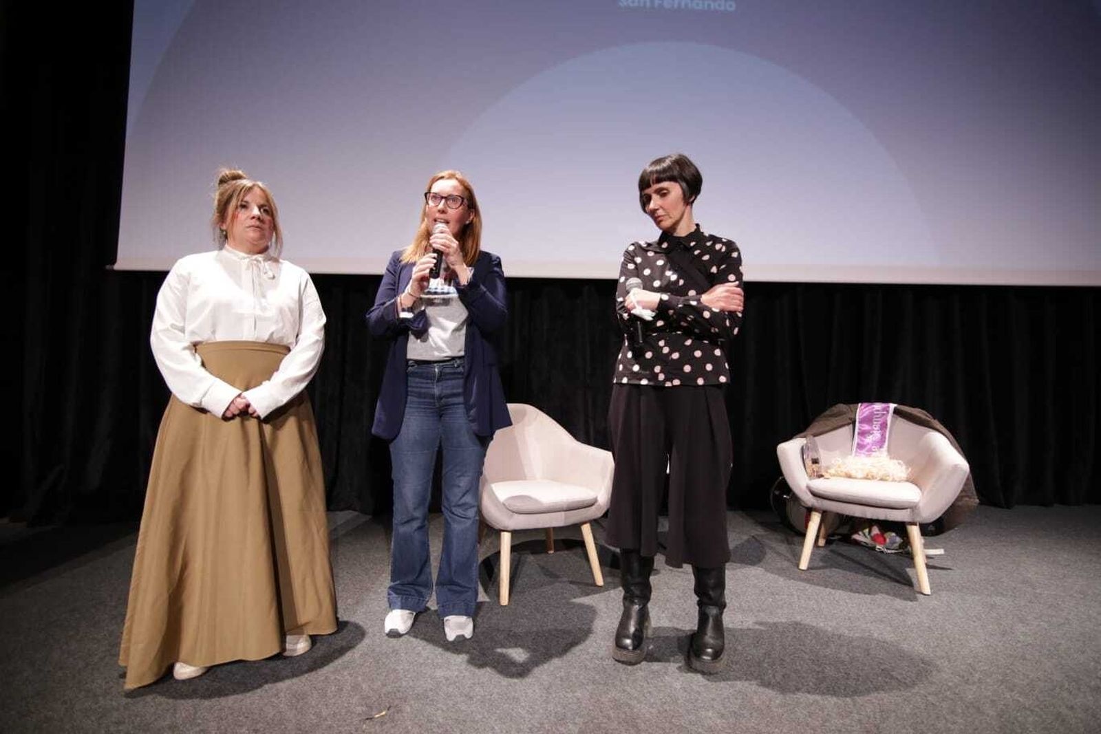 Ana Magallanes, Virginia Barrera y Silvia Moreno, de i. a d.