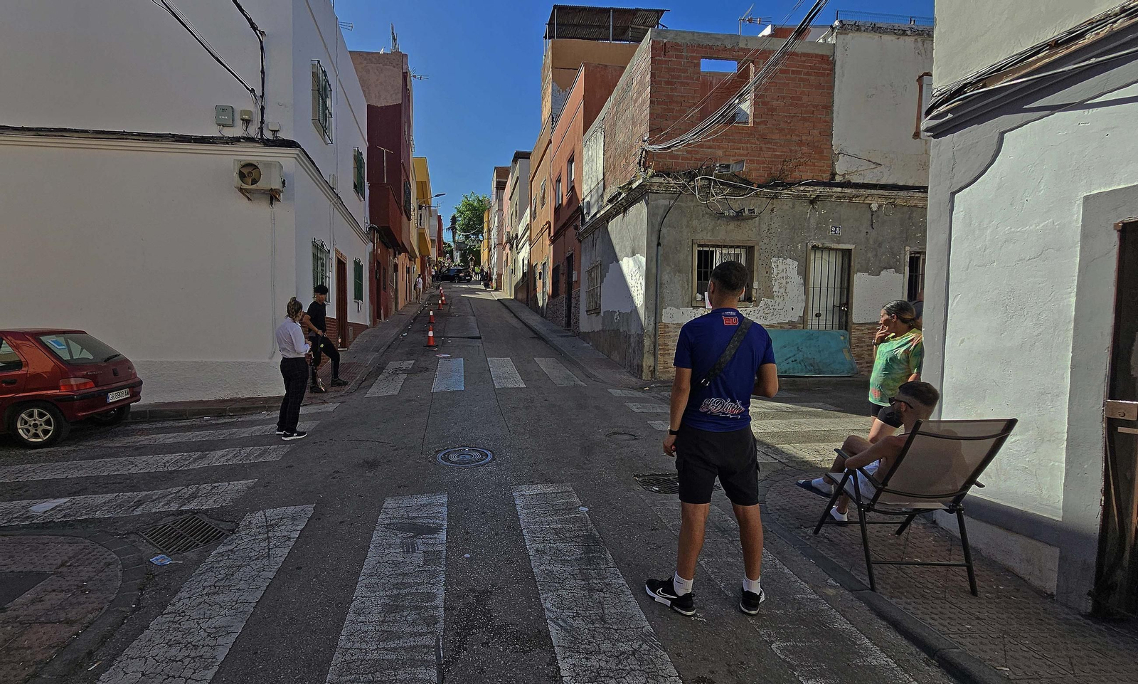 Fotos del rodaje de la serie 'Marbella' en la barriada de La Bajadilla de Algeciras