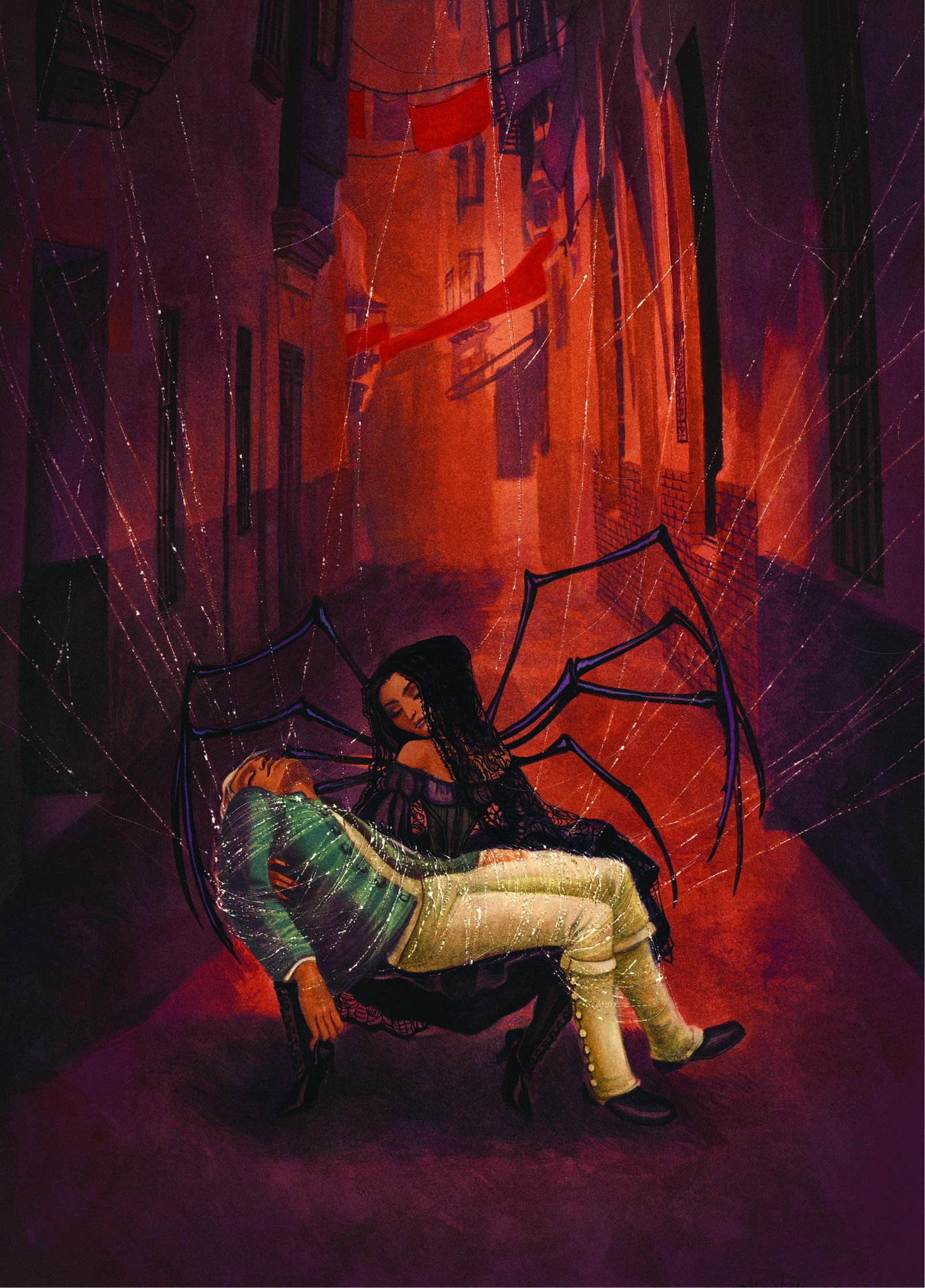 Benjamin Lacombe dota de vida a una Carmen que teje las redes de su aciago destino y atrapa en ellas a todo el que seduce.