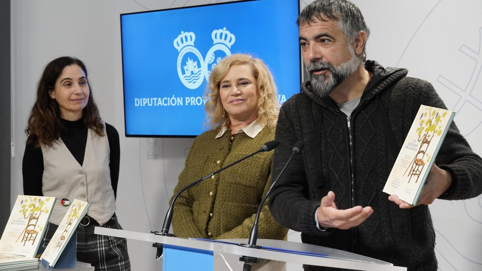 Diego Magdaleno en la presentación de la obra.