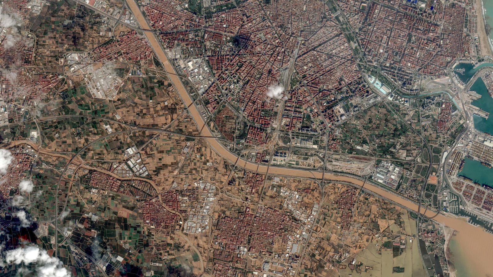 Una visual por satélite de la zona afectada por la DANA en Valencia
