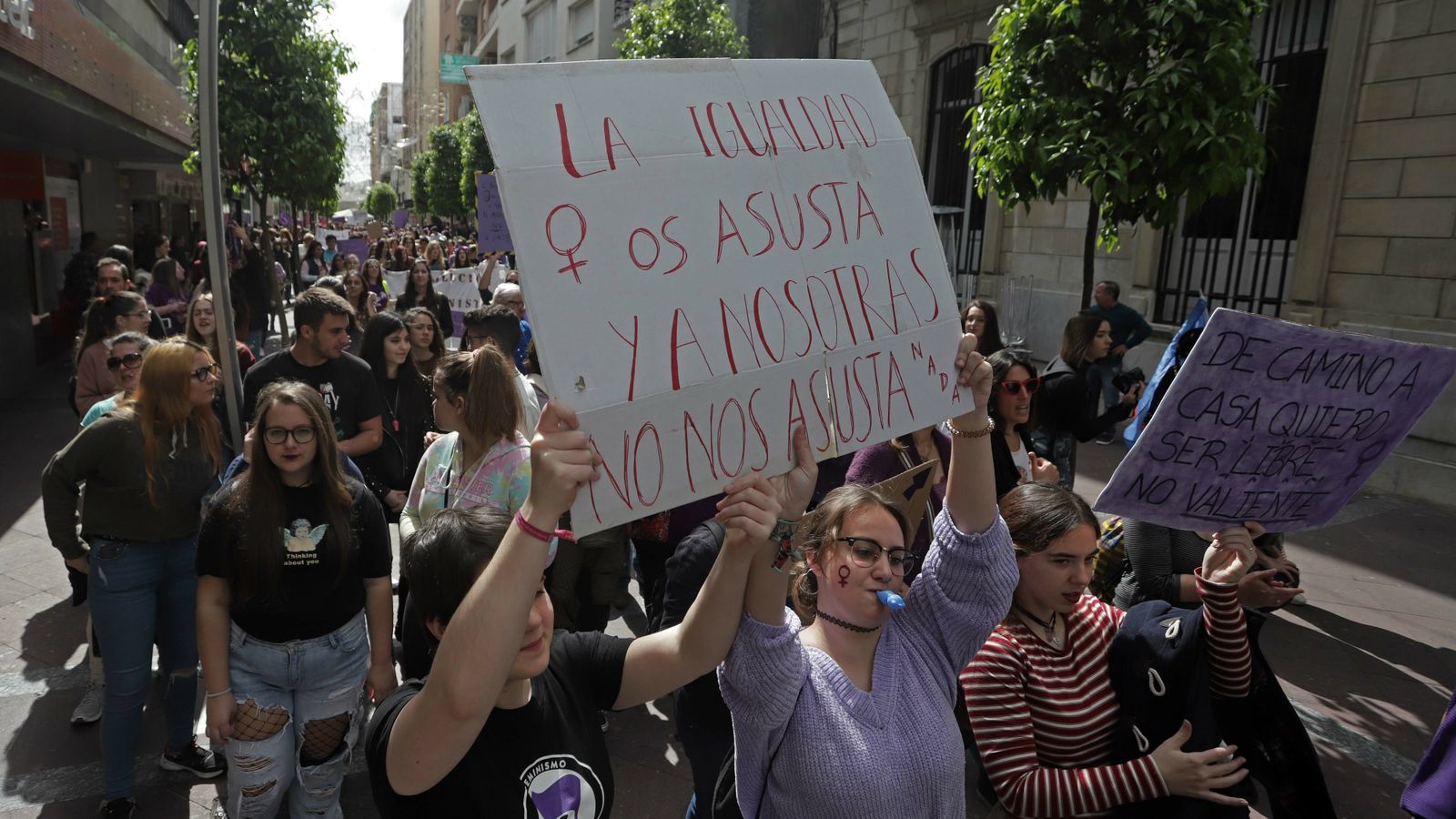 Imágenes de la manifestación  por el Día de la Mujer en Algeciras
