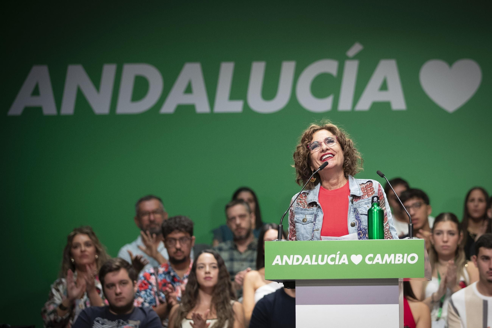 Maria Jesus Montero durante su acto en Maracena