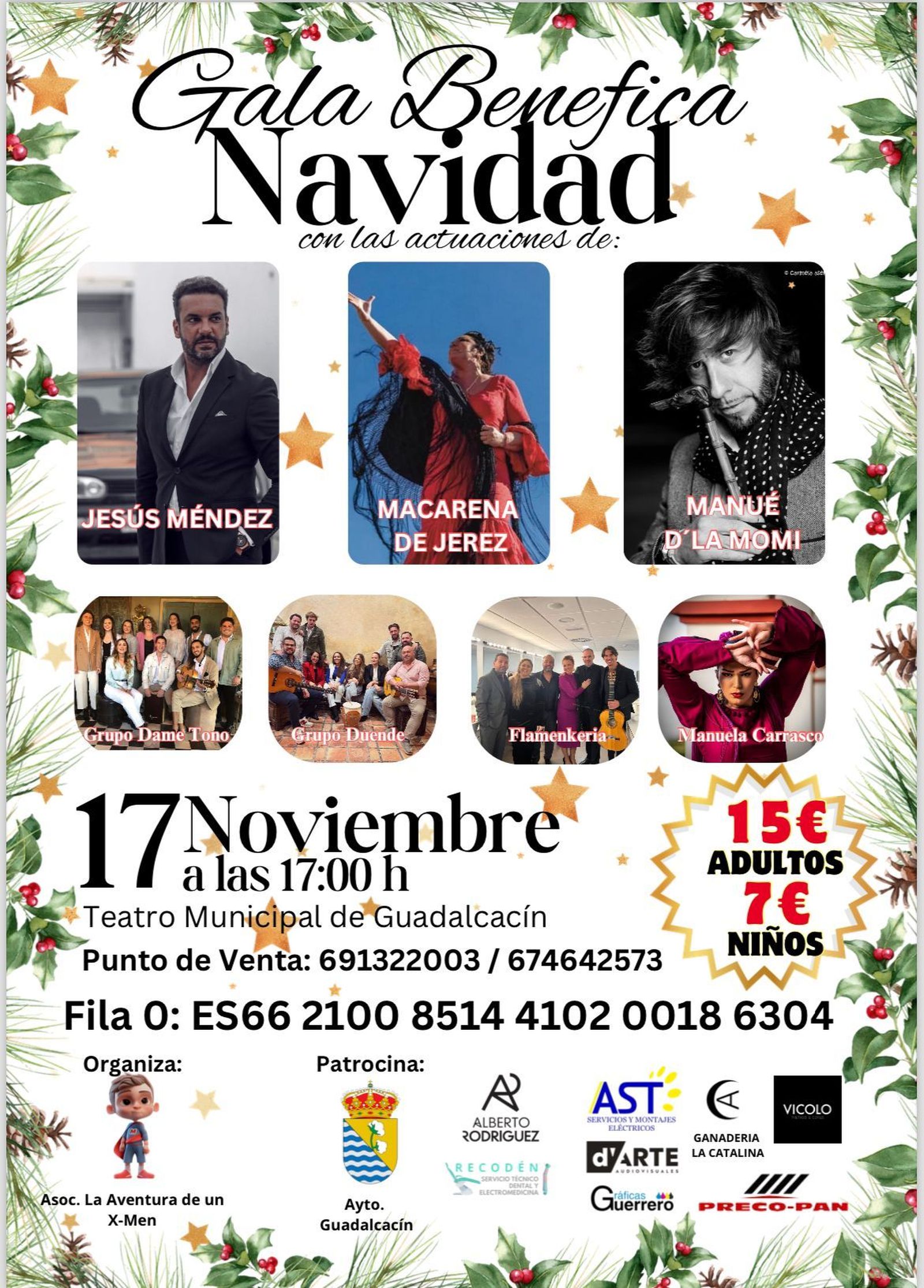Cartel de la gala benéfica de Navidad por el pequeño Martín.