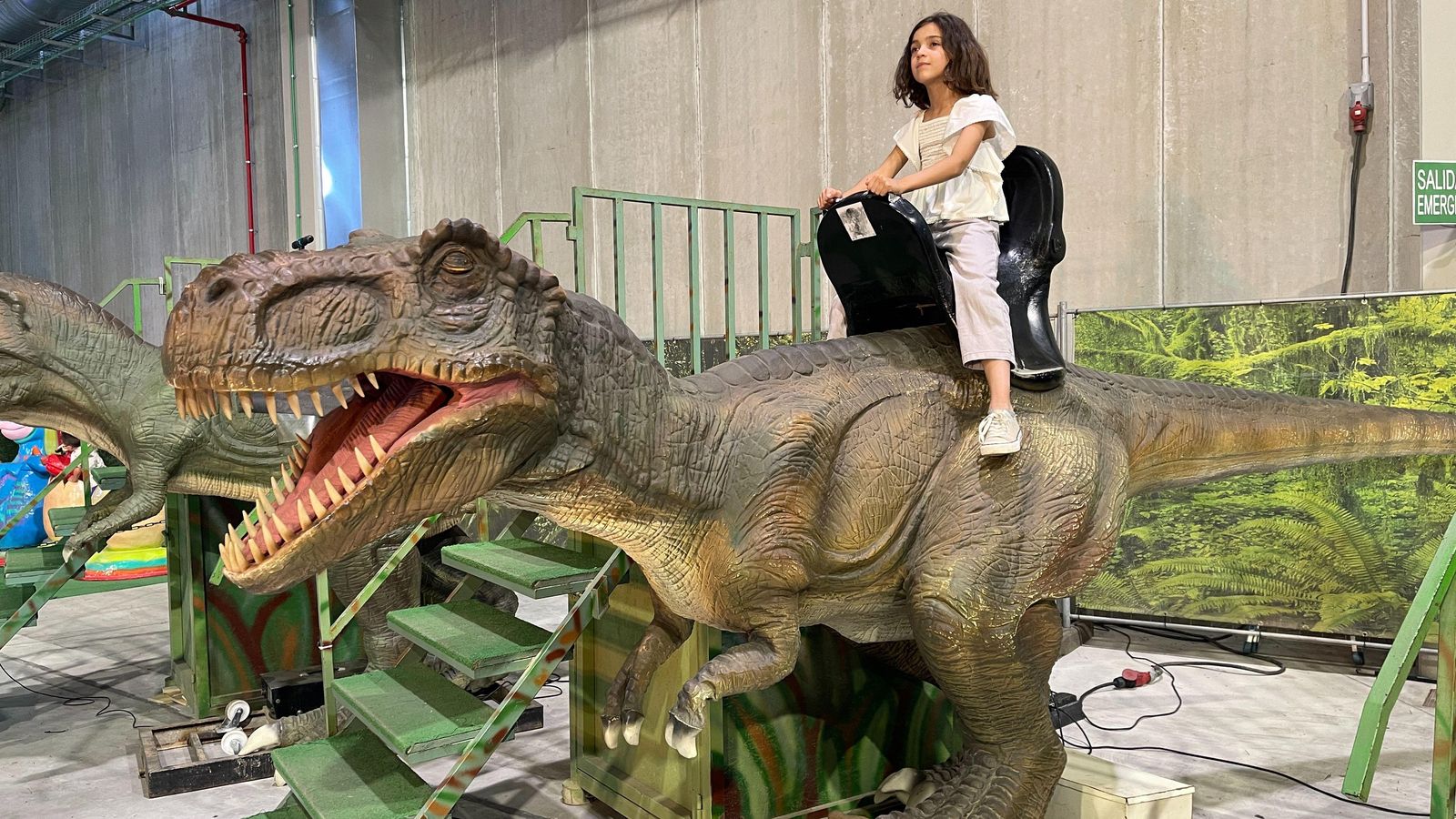 Una niña visitando la exposición en Lorca, hace unas semanas.