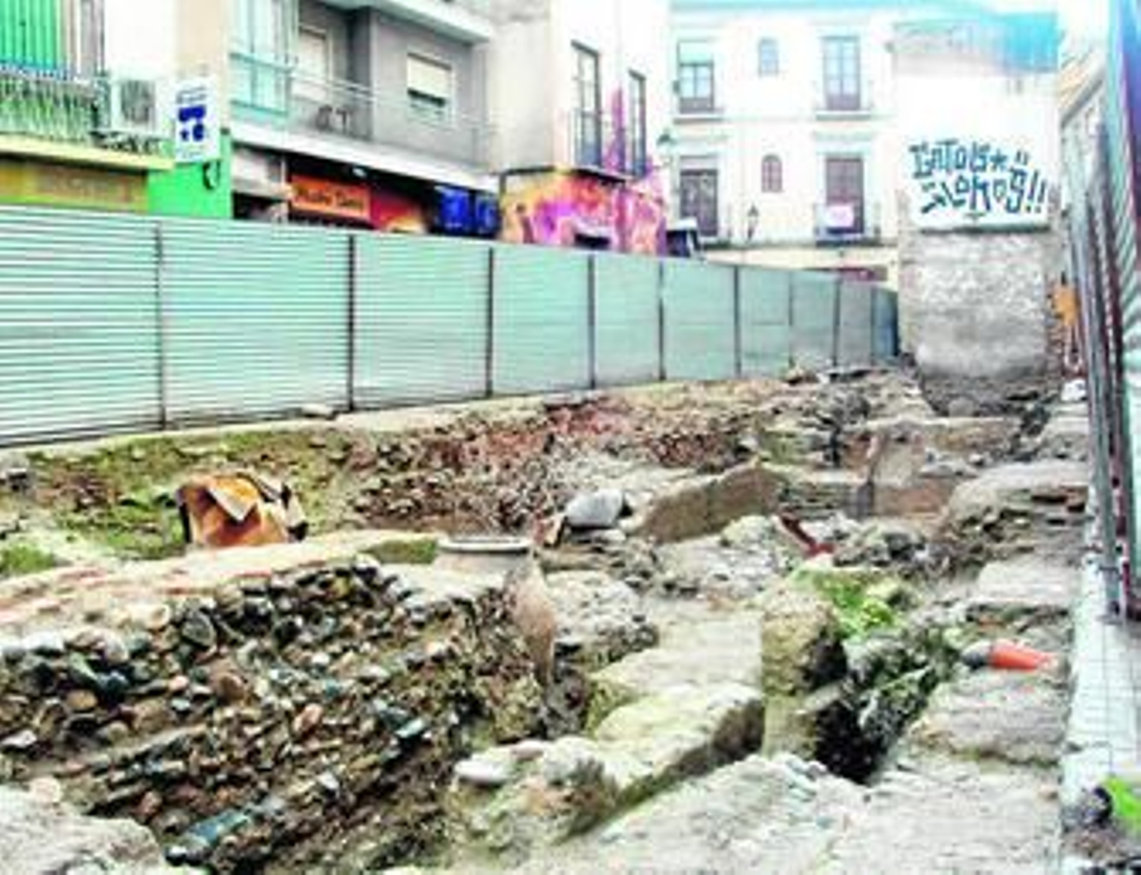 Estado de los restos aparecidos en el centro de la ciudad.