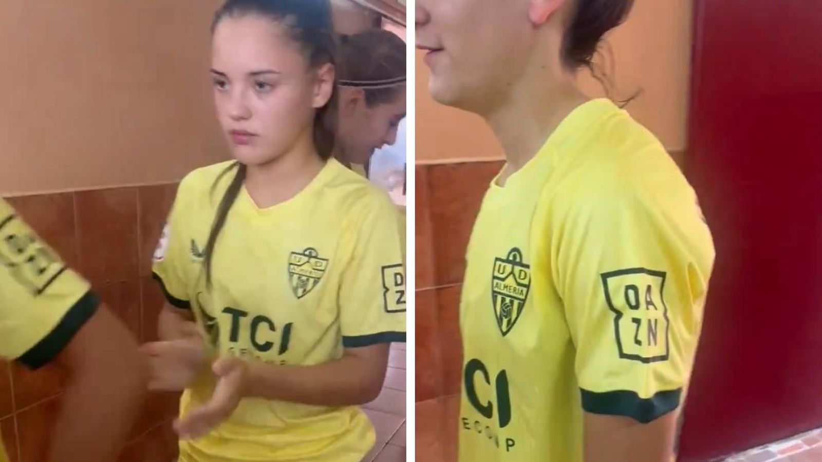 La publicidad de DAZN del equipo femenino.