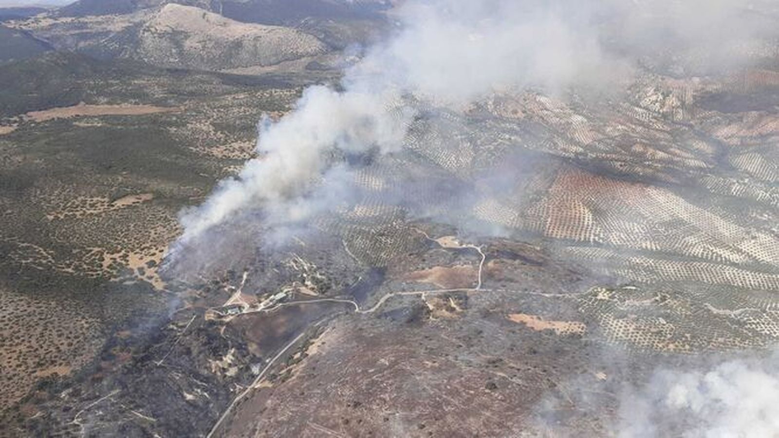 Imagen del incendio tomada por el Infoca.