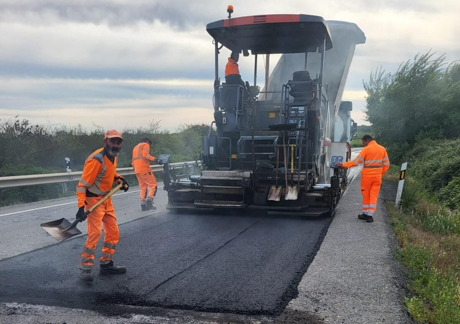 Obras de mejora de la A-492 a su paso por Aljaraque.