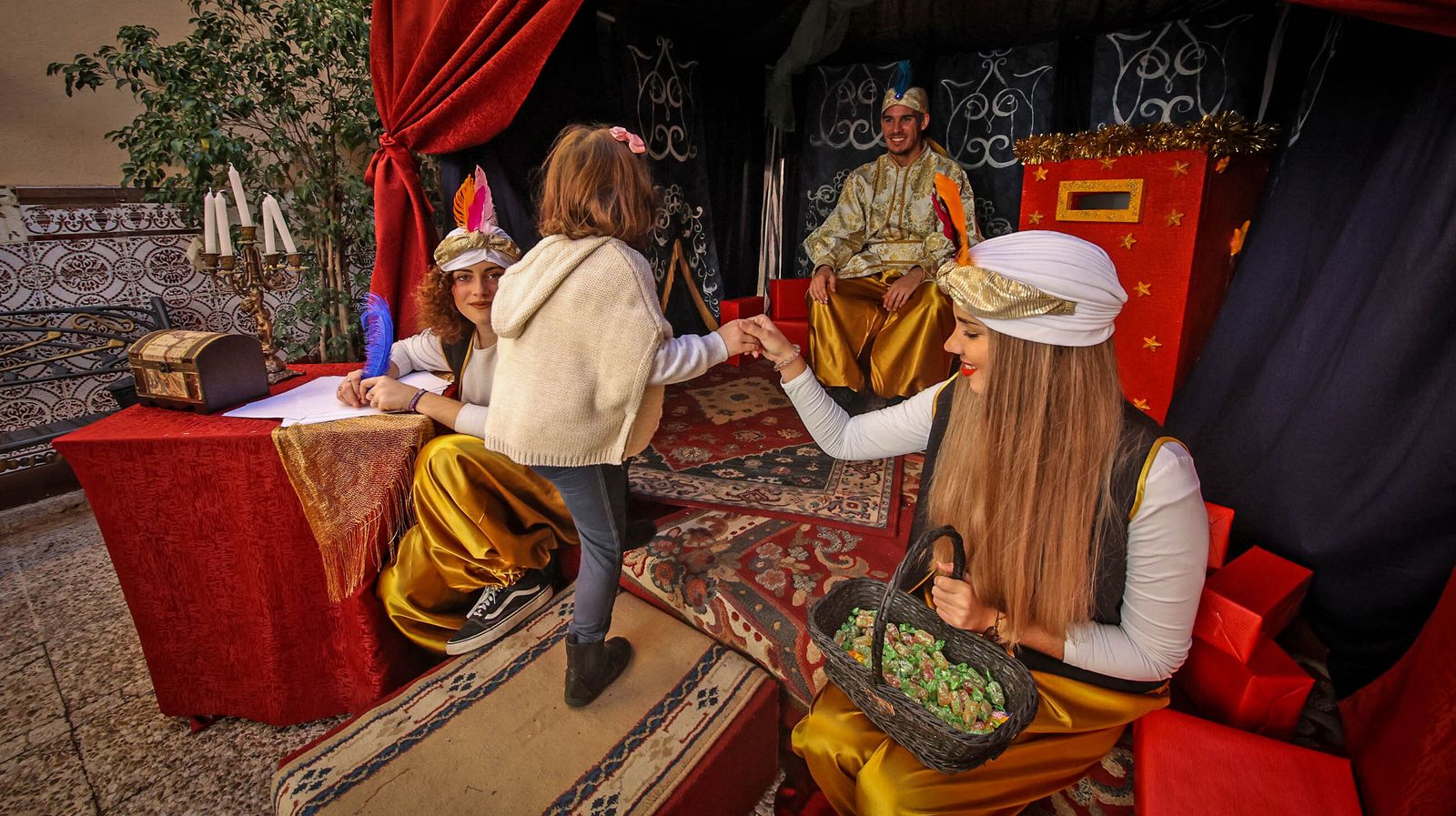 Belén viviente en la Plaza del Mercado de Jerez