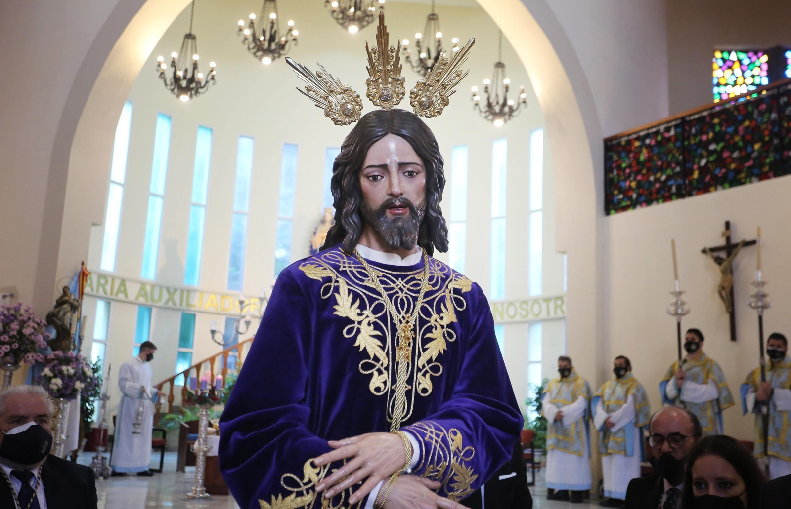 La imagen del Señor de la Redención expuesta a la veneración en María Auxiliadora.