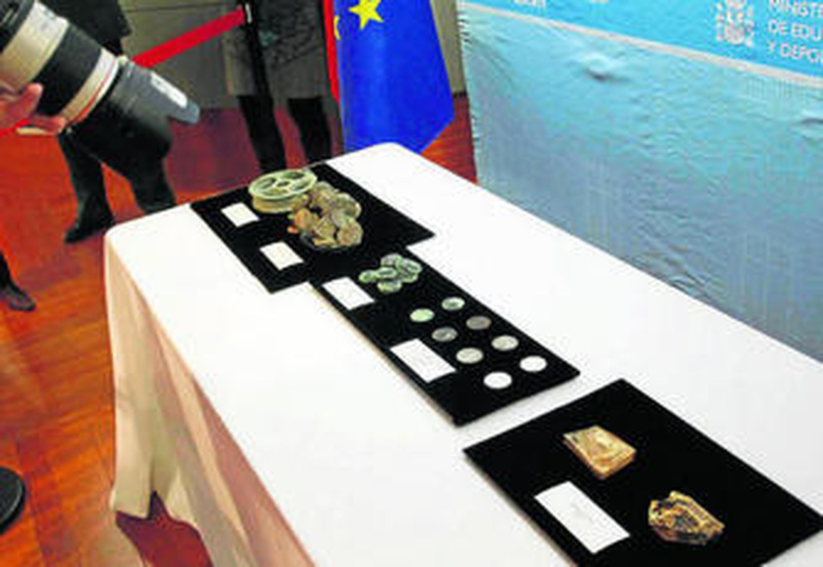 Material expuesto extraído por Odyssey de 'Nuestra Señora de las Mercedes'.