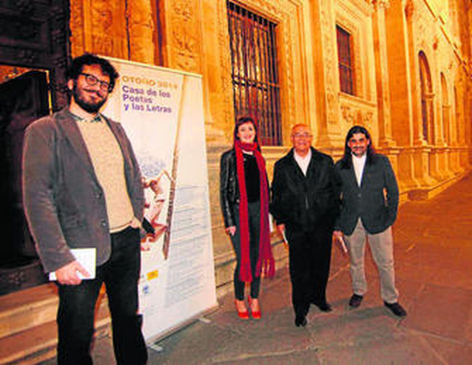 Alberto Marina Castillo, Carmen Camacho, José Antonio Moreno Jurado y Manuel García, ayer en la sala Apeadero.