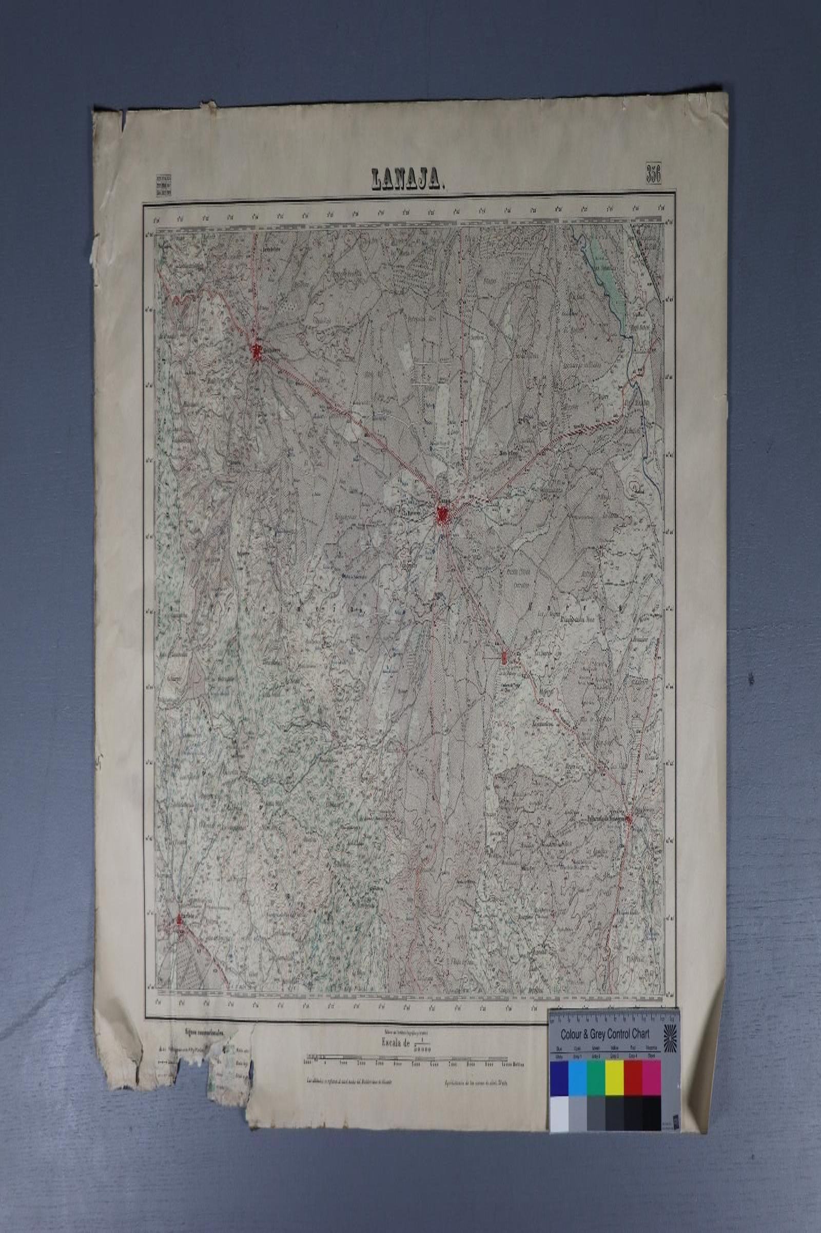 Imagen de los planos del Archivo Municipal de Alfafar que se restauran en Granada