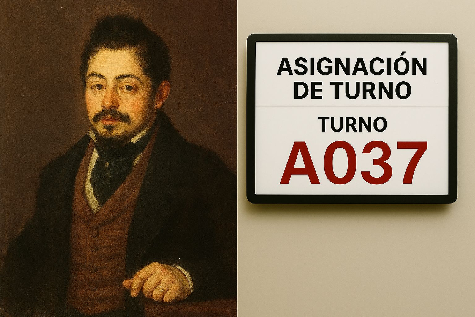 Recreación de Larra esperando turno.