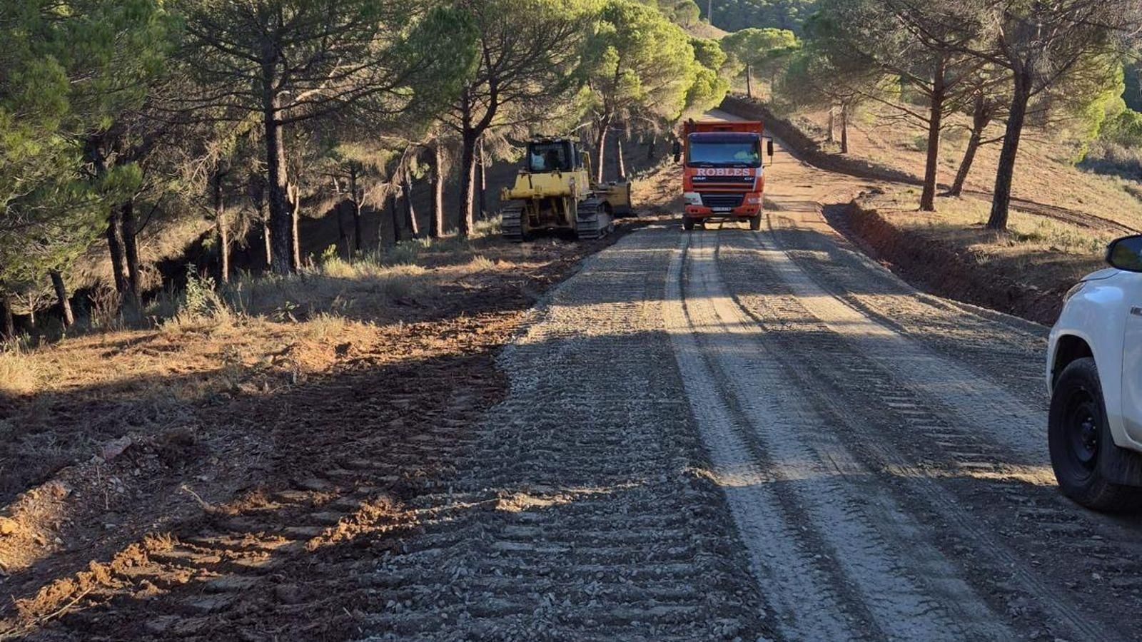 Pista forestal objeto de la actuación.