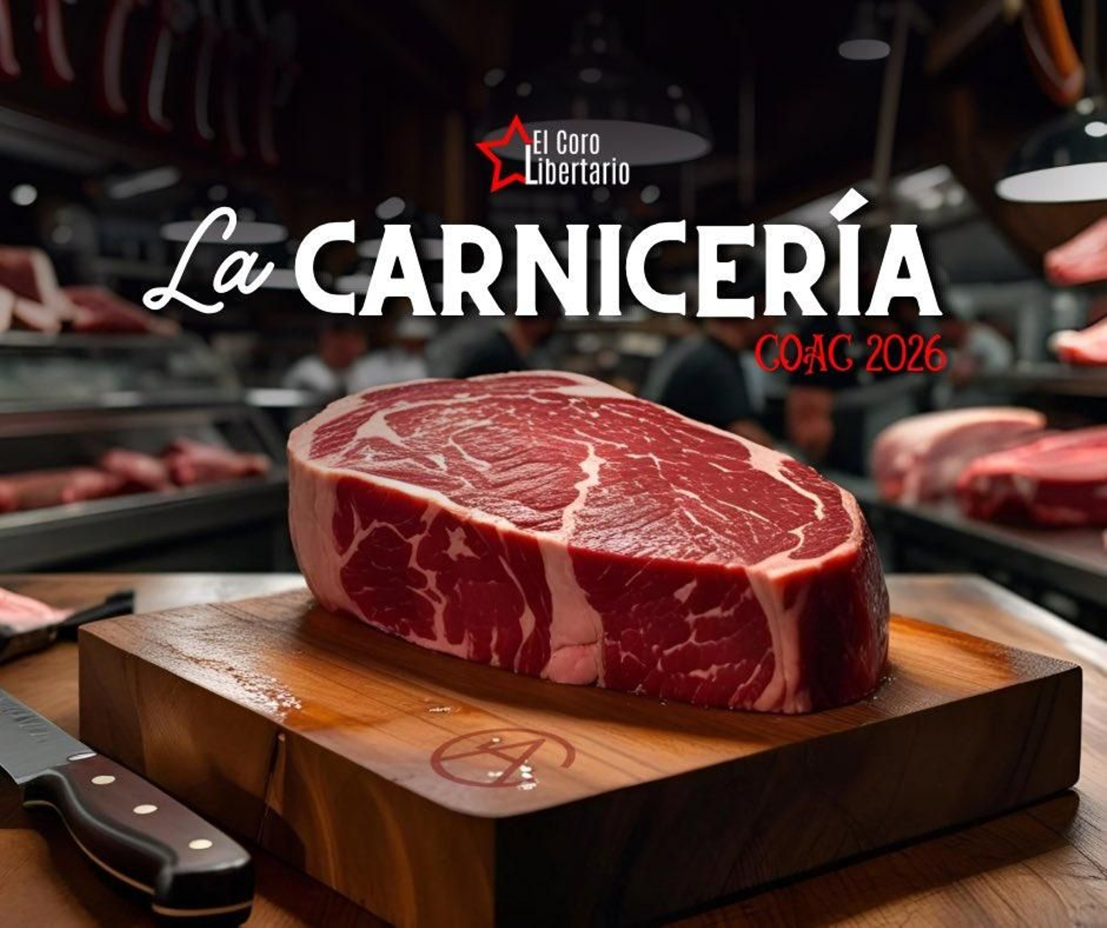 El cartel del coro 'La carnicería'.