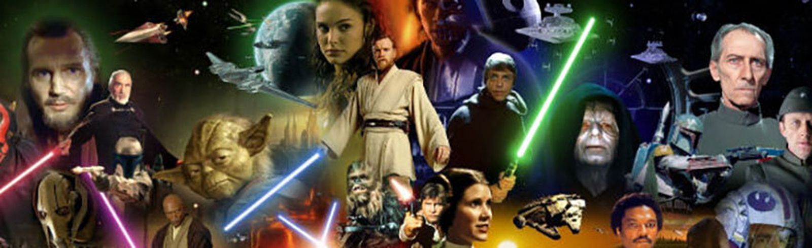 Montaje con los protagonistas de la conocida saga 'Star Wars'.