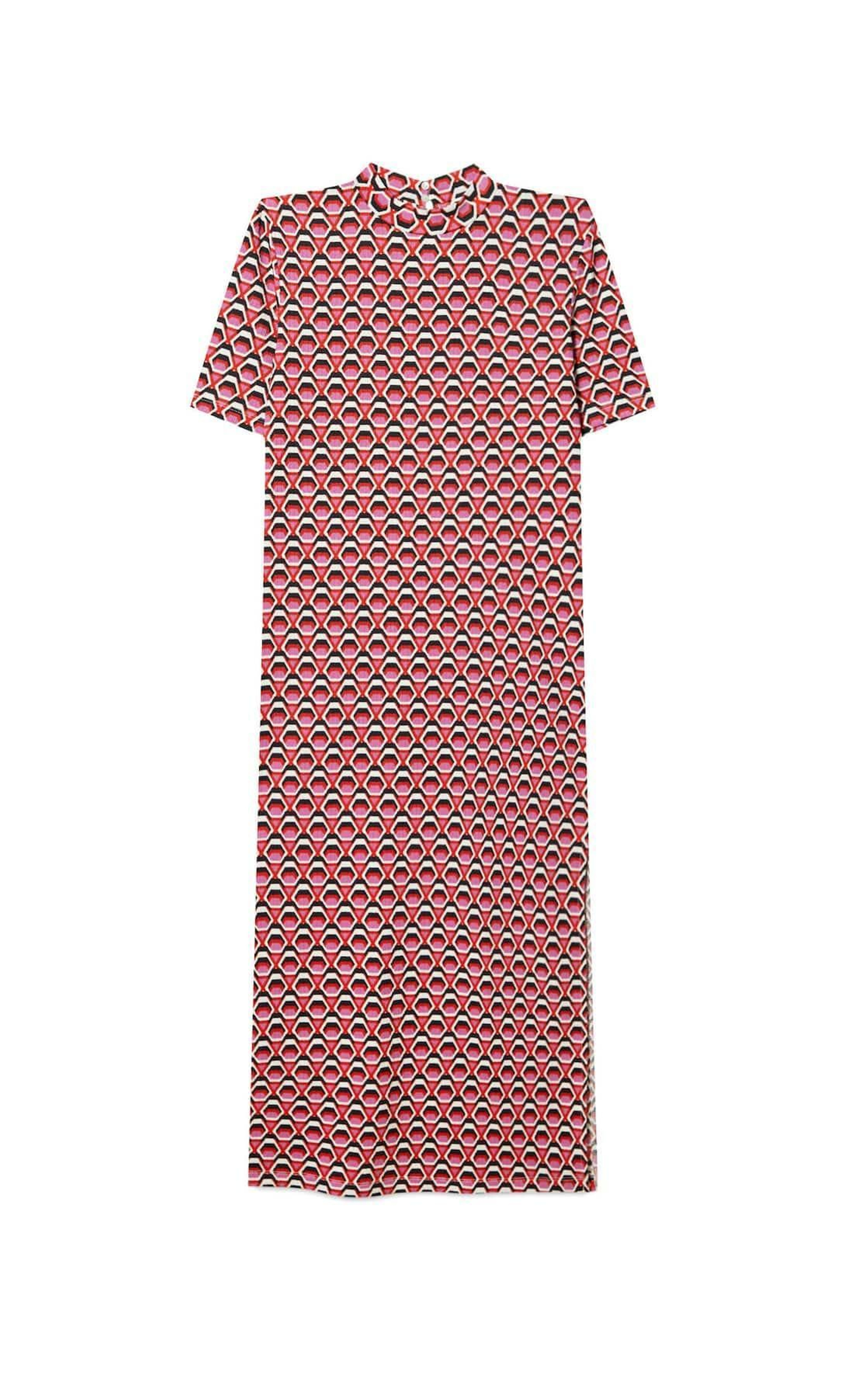 Vestido con estampado geométrico de Stradivarius.