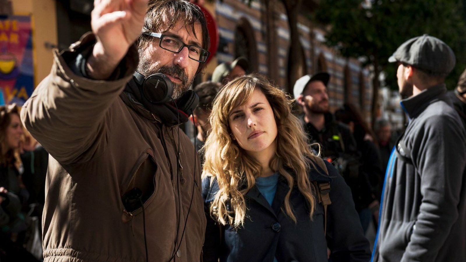 Una imagen de Paco R. Baños y Natalia de Molina durante el rodaje de '522...'.