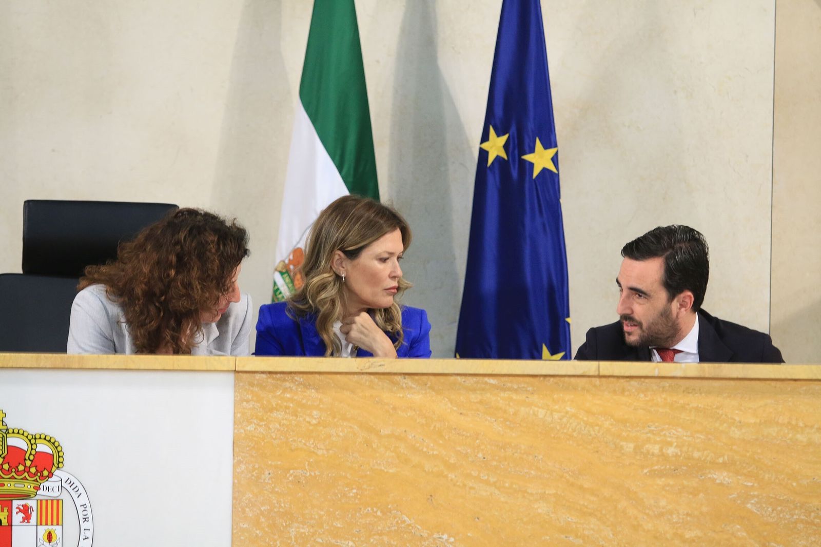 Vázquez, Martínez Labella y Sánchez, en la sesión  plenaria extraordinaria