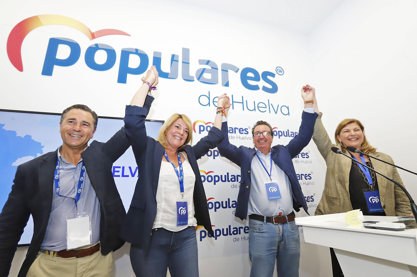 Elecciones 2023: Imágenes de la celebración por la vitoria de Pilar Miranda en las elecciones Municipales de Huelva