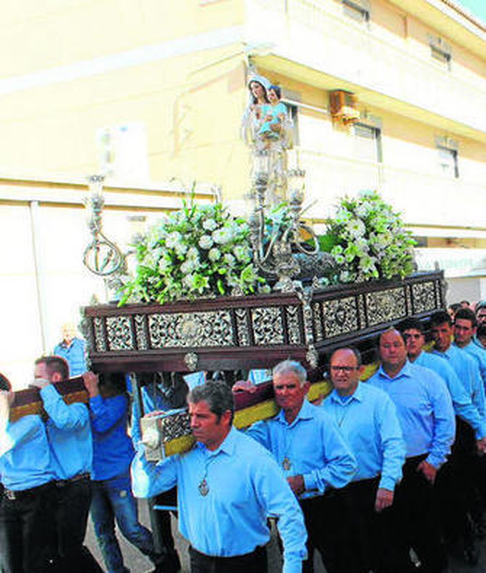 Procesión de la Virgen de las Mercedes, ayer en Balerma.